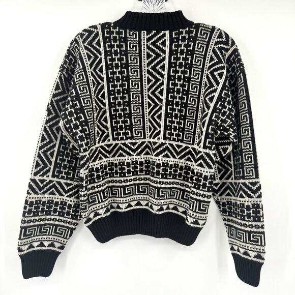 Vintage Demetre Sweater Womens L Acrylic Mock Neck Ski Retro Geometric 70's 80's - Picture 2 of 9